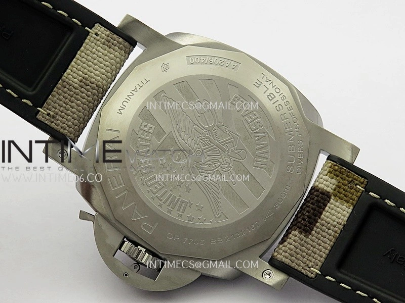 PAM1669 Carbotech 47mm VSF 1:1 Best Edition Ombre Black Dial Blue Markers On Camouflage Strap P.900 Clone